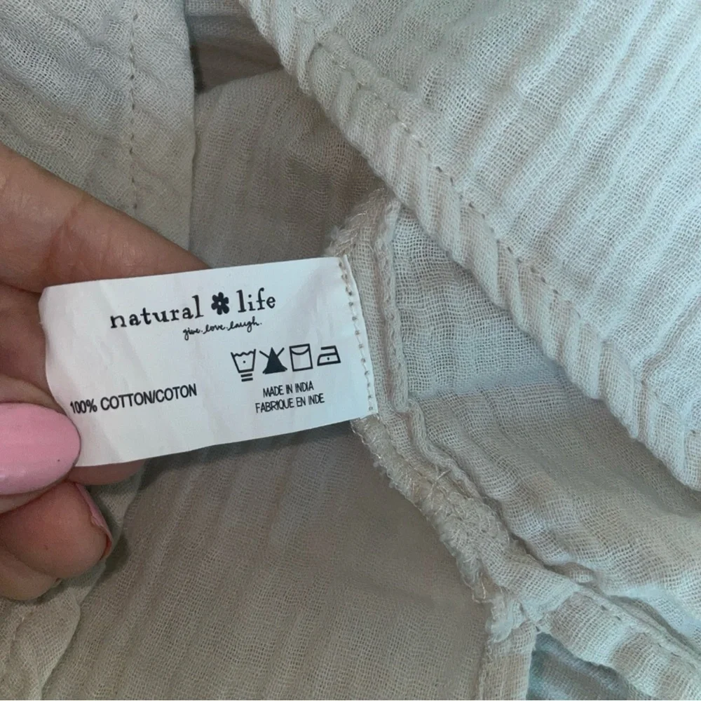 NATURAL LIFE Cream Dress with Pink Trim - Picture 9 of 9